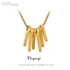 Женское металлическое ожерелье Yhpup, модное геометрическое ожерелье с подвеской из нержавеющей стали, золотистое ювелирное изделие, простой воротник, брелок