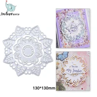 inlovearts lace edge circle frame metal cutting die stencils for diy scrapbooking album decorative embossing hand on paper cards