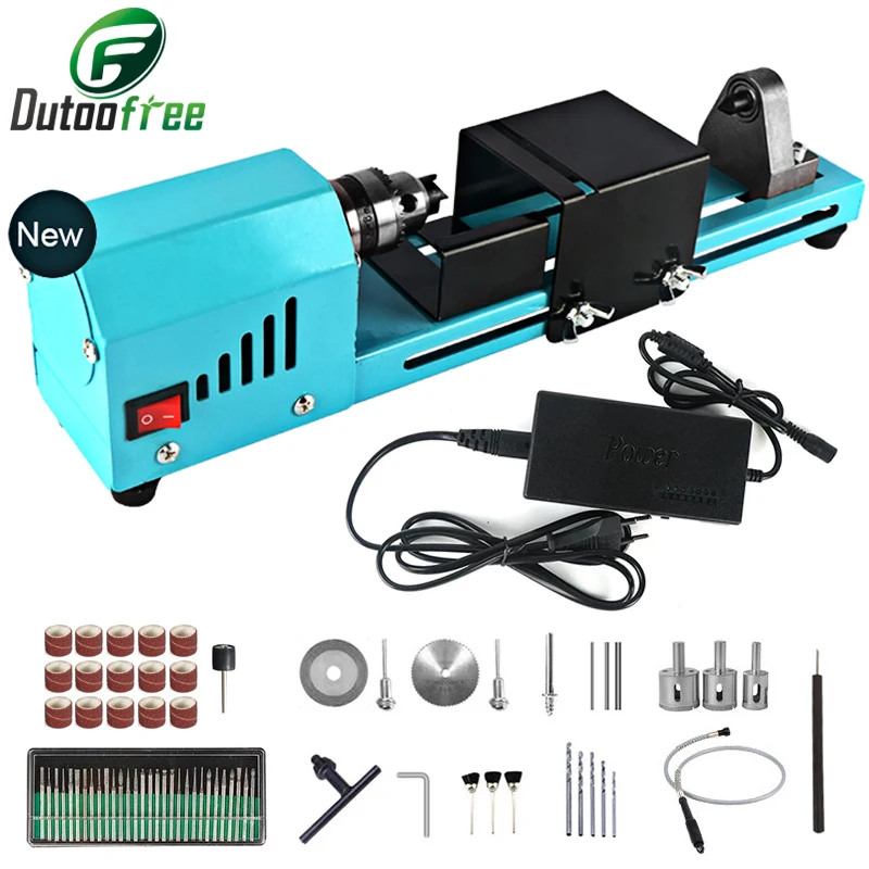 

12-24V Mini Hout Draaibank Machine DIY Mini Boeddha Parel Draaibank Slijpen Polijsten Kralen Hout Boor Rotary Tool 150W