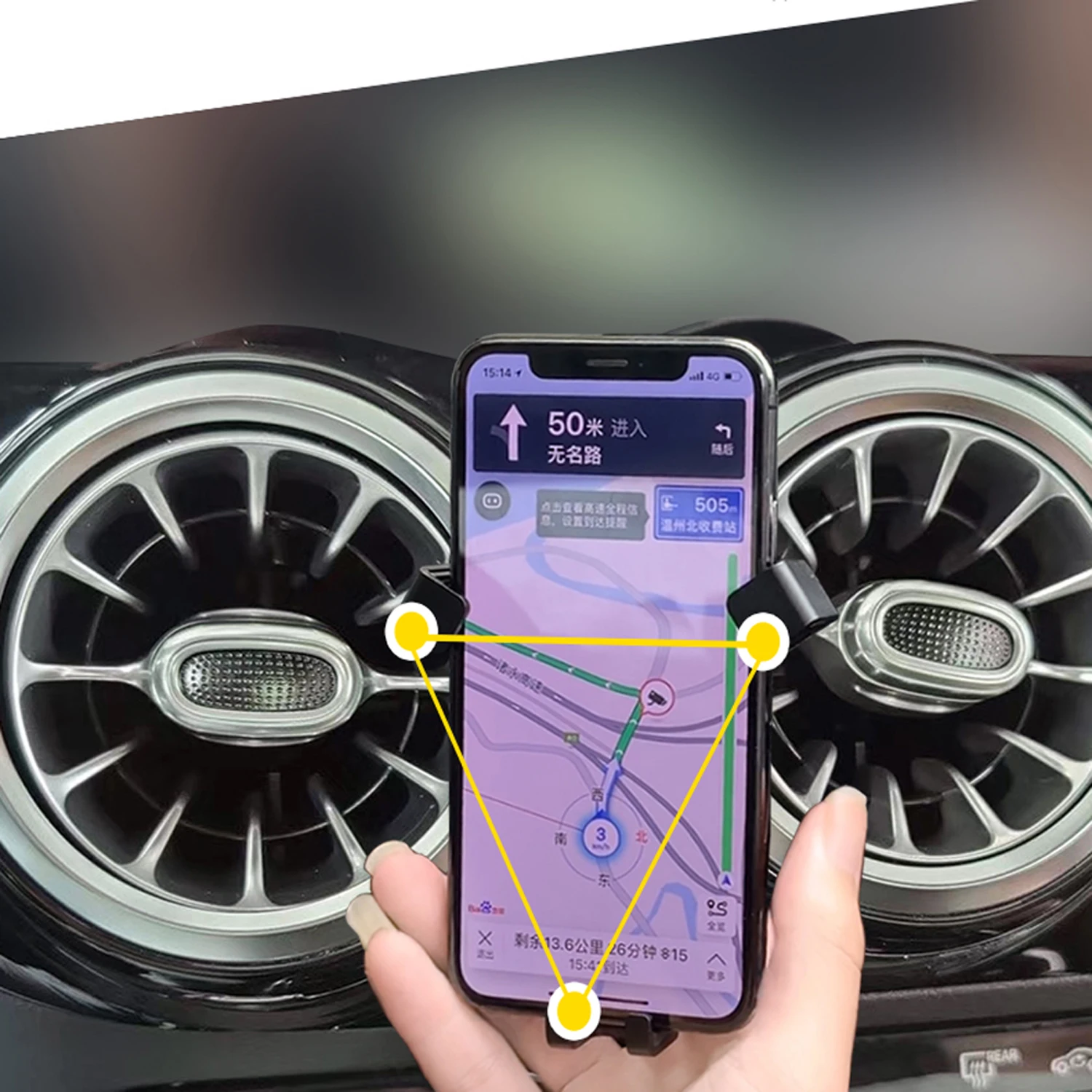 

Fit For Benz GLA/B Class 2020-2021 Car Accessories Plastic Alloy Car Bracket Mobile Phone Holder Air Vent Mount Stand 1 Set