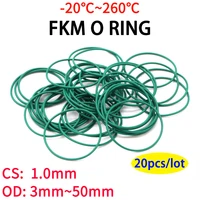 20pcs cs 1 0mm od 350mm green fkm fluorine rubber o ring sealing gasket insulation oil high temperature resistance green