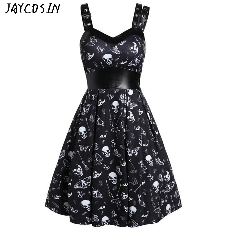 JAYCOSIN, новинка, красивые платья для женщин, на Хэллоуин, Топики, винтажные, с принтом черепа, с бахромой, с кисточками, вечернее платье, Jurk Vestidos Drop