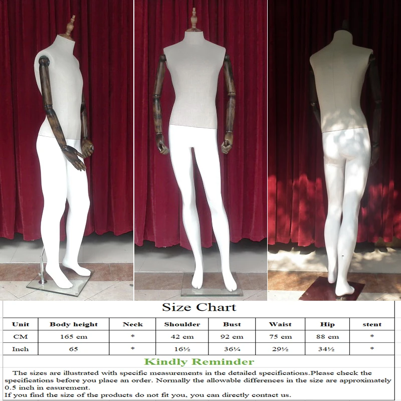 С деревянной ручкой ткань тела одежды шоу льняной манекен FRP материал для