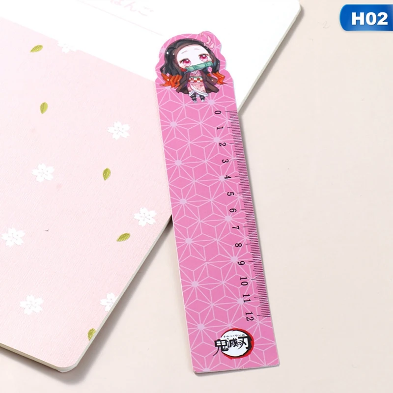 

Anime Demon Slayer: Kimetsu No Yaiba Kamado Tanjirou Cosplay Ruler Measuring Scale Students Cartoon Measure Ruler Gift For Kids