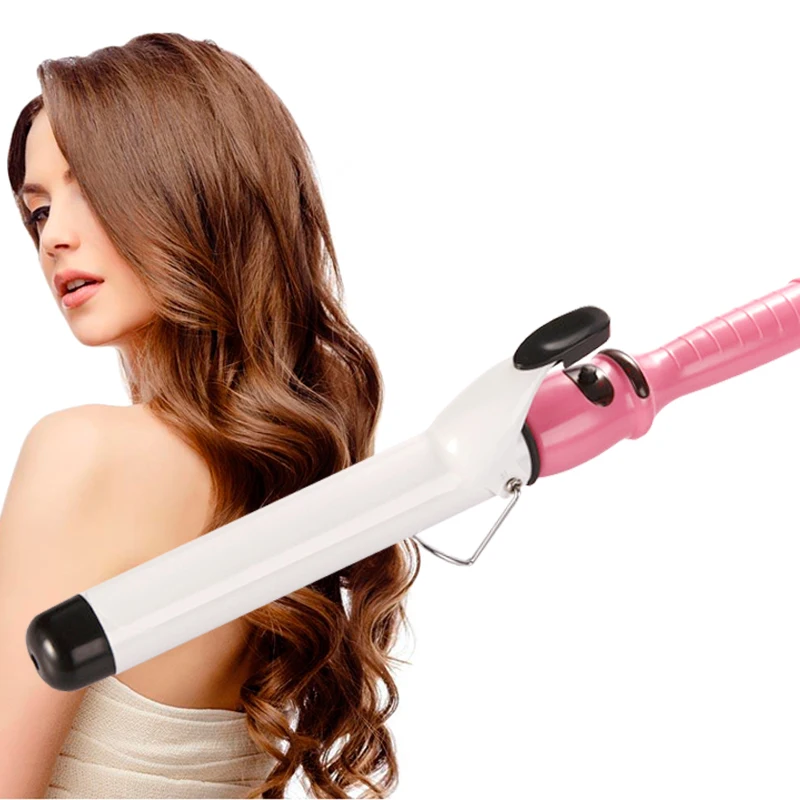 Щипцы для завивки волос розовые керамические профессиональная плойка большая