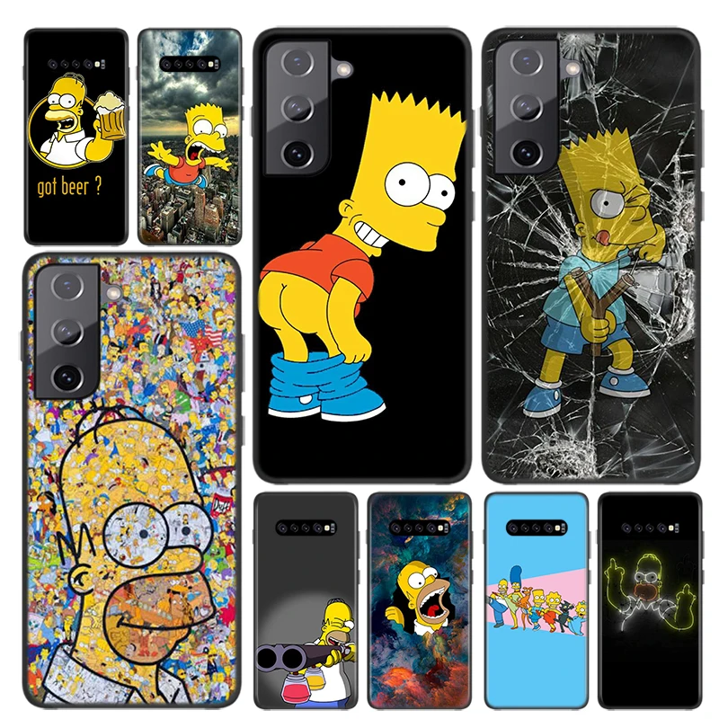 Гомер Дж. Мягкий черный чехол для Samsung Galaxy S21 S20 FE Ultra S10 S10e Lite S9 S8 S7 Edge Plus|Бамперы| |