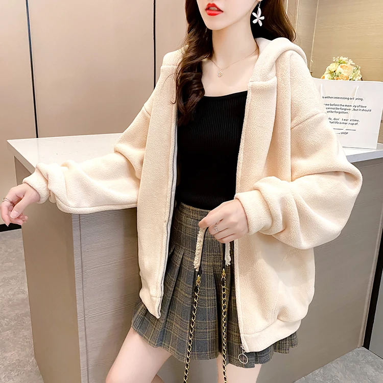 

Brown Hoodies Women'S Sweatshirts Hoodie Pocket Jacket Harajuku Clothing Femme 2020 Autumn Hooded Zipper Top Korean