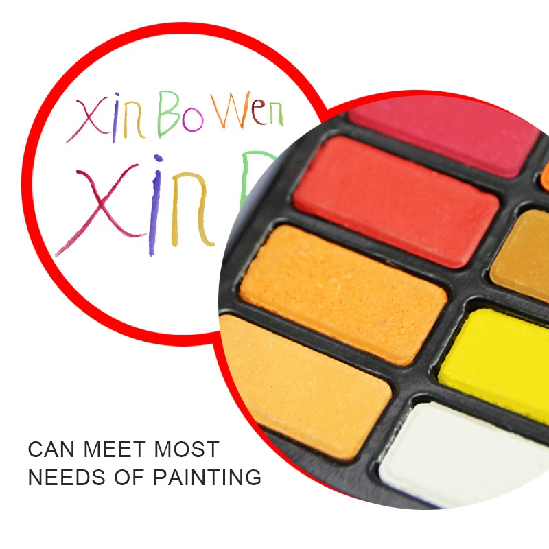 

1 Set 24 Color Portable Artists Solid Watercolor Pigment Paint + 10pcs Painting Brushes Set Drawing Painting Supplies
