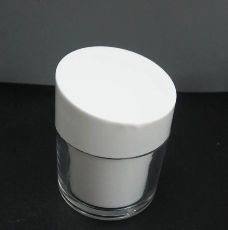 Белая бутылка крема с двойными стенками 50 г пластиковая банка для ночного