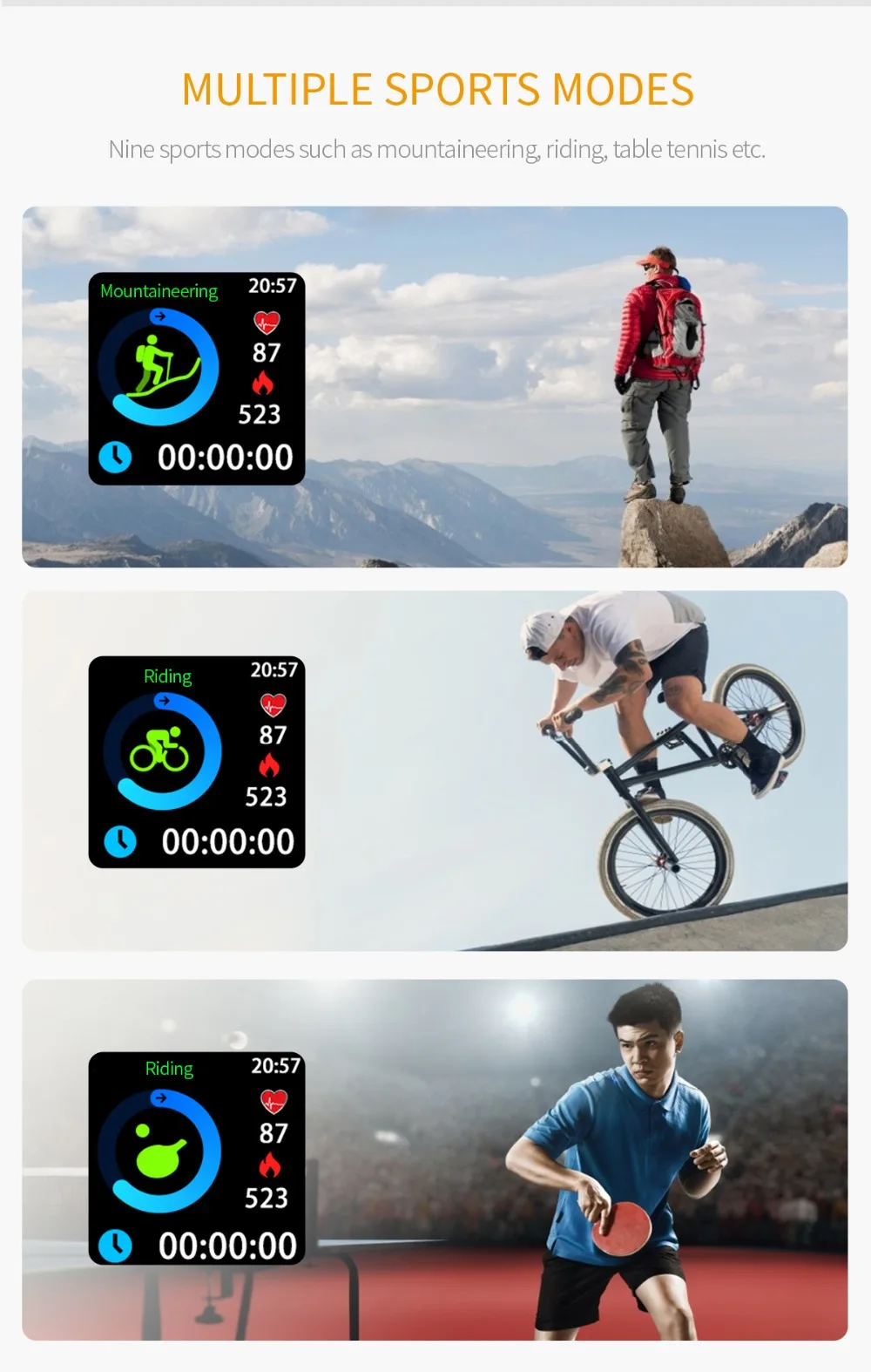 Умные спортивные часы с Bluetooth, водонепроницаемые, шагомер, потребление калорий, умный Браслет для измерения артериального давления и сердечного ритма