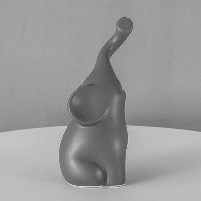 

1 Pair Loving Elephants Grey & White Elephant Ornaments Ceramic Home Accessories Decorative Elephant Figurines Home Decor Gifts