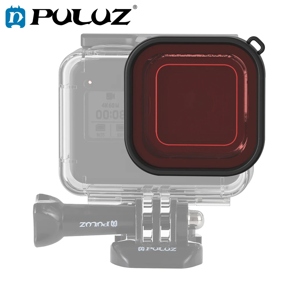 

PULUZ квадратный корпус Дайвинг цветной объектив фильтр для GoPro HERO8 черный Дайвинг Корпус чехол