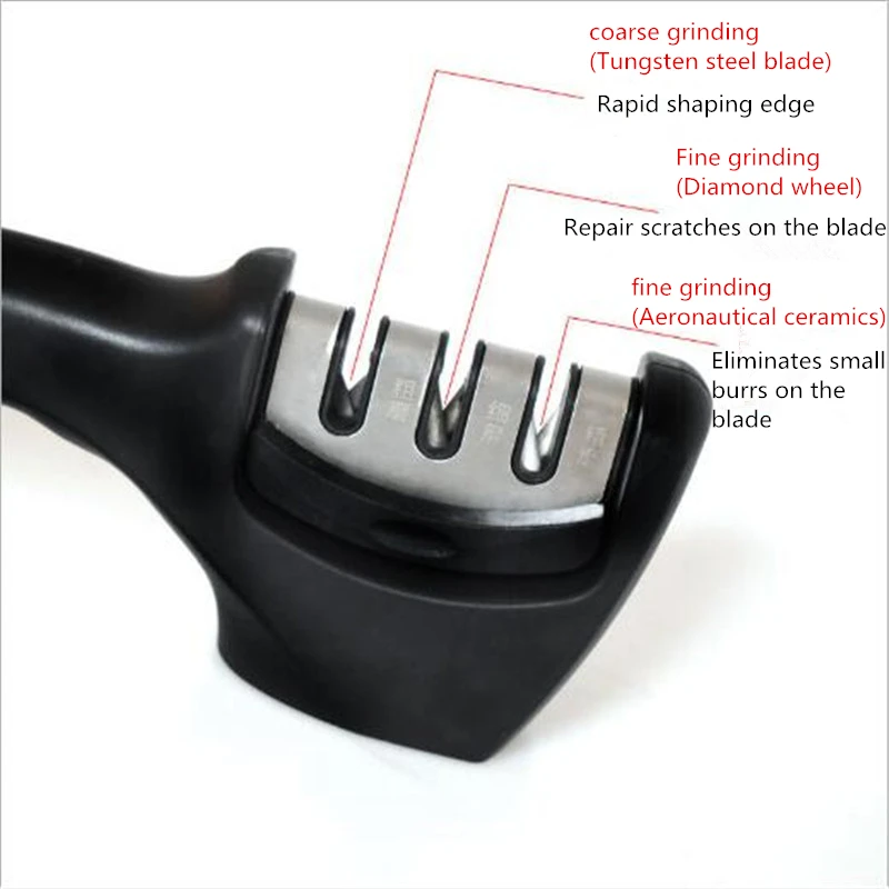 3-ступенчатая точилка для кухонных ножей профессиональный точильный камень