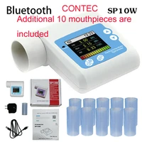bluetooth sp10w digital spirometer lung function breathing respiratory diagnosis monitor with 10pcs mouthpiece pc software