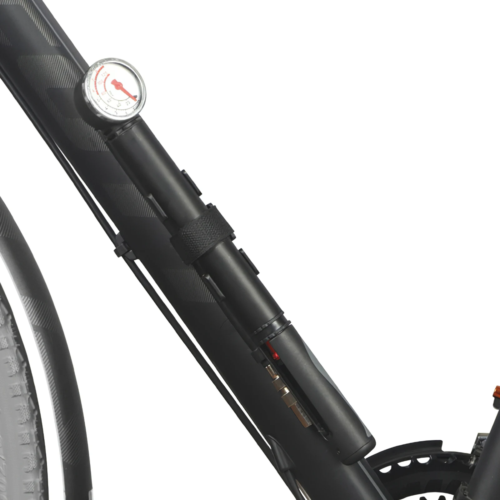 Compact Bike Bicycle Pump Aluminum Alloy Mini Air For Cycling Tire Inflator MTB with barometer and Foldable handle | Спорт и