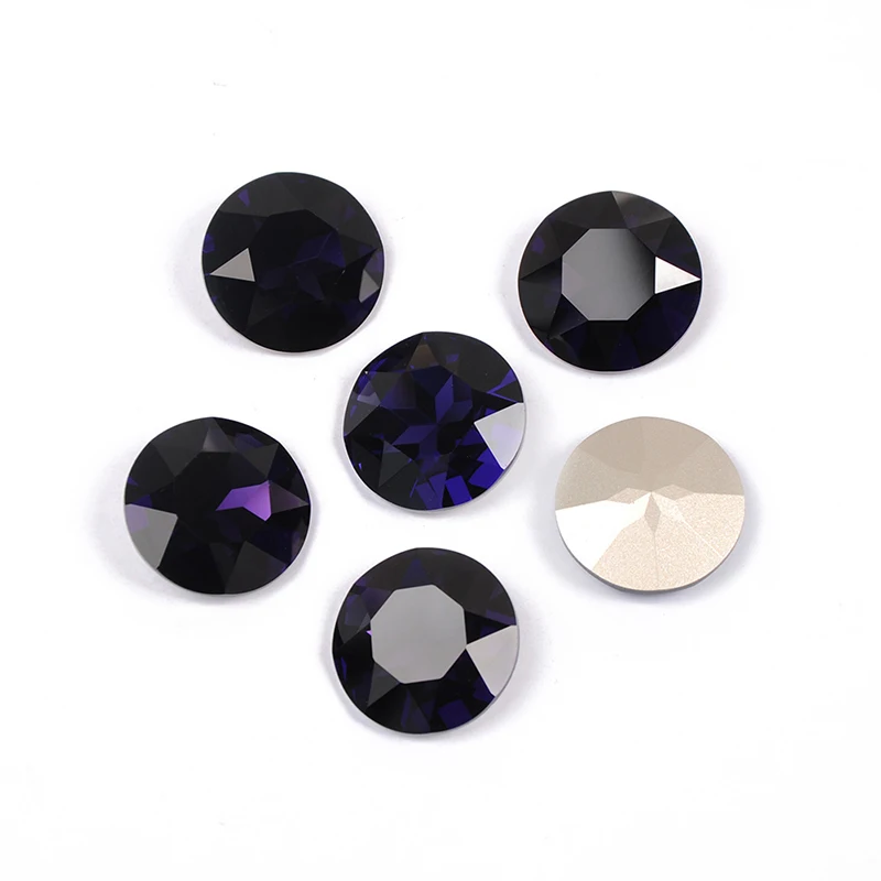 

YANRUO 1201 27 мм фиолетовый бархатный Круглый Стразы DIY Пришивные Кристальные камни стеклянные стразы для рукоделия