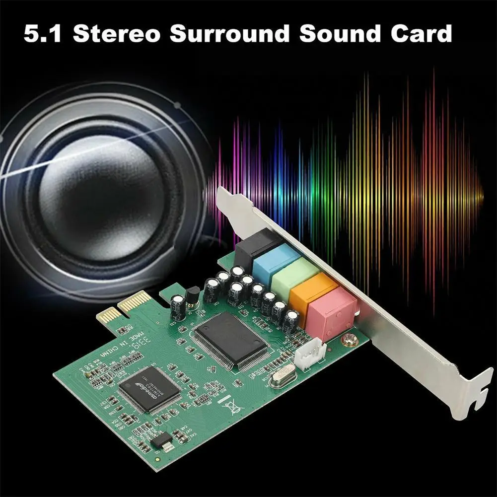 

Internal 5.1 3D Stereo PCI-E Audio Card CMI8738 Sound 5.1 98/ Card Windows PCI-E For PC Windows2000/XP/win7 Adapter Y3C9