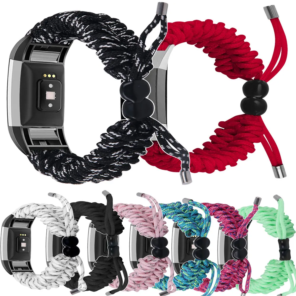 

2020 New Hot Selling Wristband For FItbit charge2/3 Smart Watch Band New Umbrella Rope Braided Strap Adjustable Watch Strap