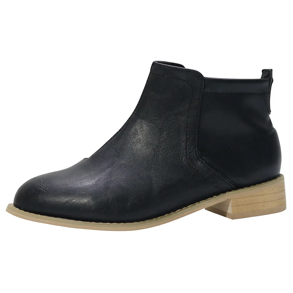 Модная женская обувь Suqare короткие Ботинки на каблуке без шнуровки хит продаж