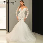 Элегантное платье с v-образным вырезом, с кружевами, Русалка, свадебные платья с аппликацией 2021 в африканском стиле Африка платья для матери невесты платье vestido de noiva халат de Mariage