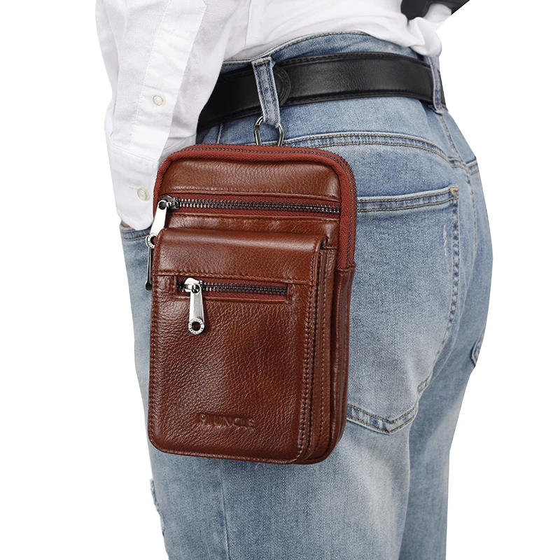Сумка-мессенджер мужская из натуральной кожи повседневный саквояж на ремне