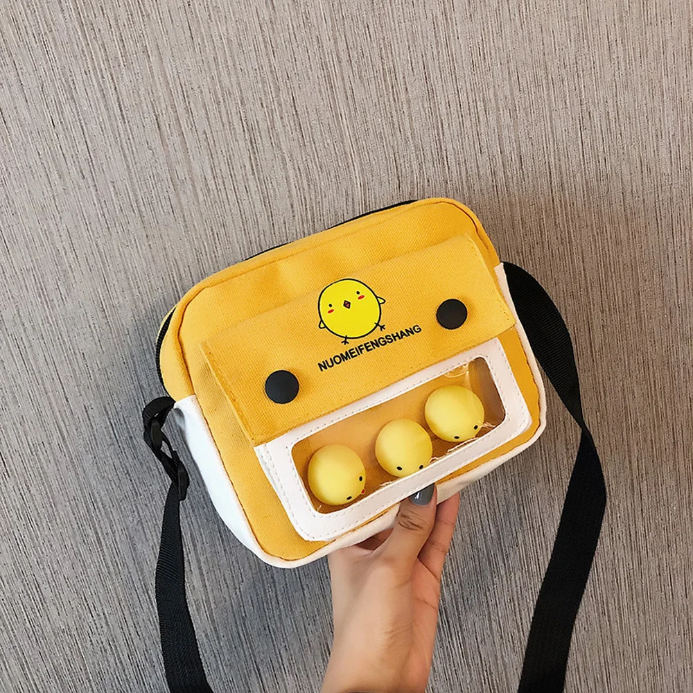 

Girl Phone Purses Messenger Bag Cute Canvas Handbags 2020 New Women Shoulder Bag Cartoon Print Fashion Flap Wallet Crossbody Bag