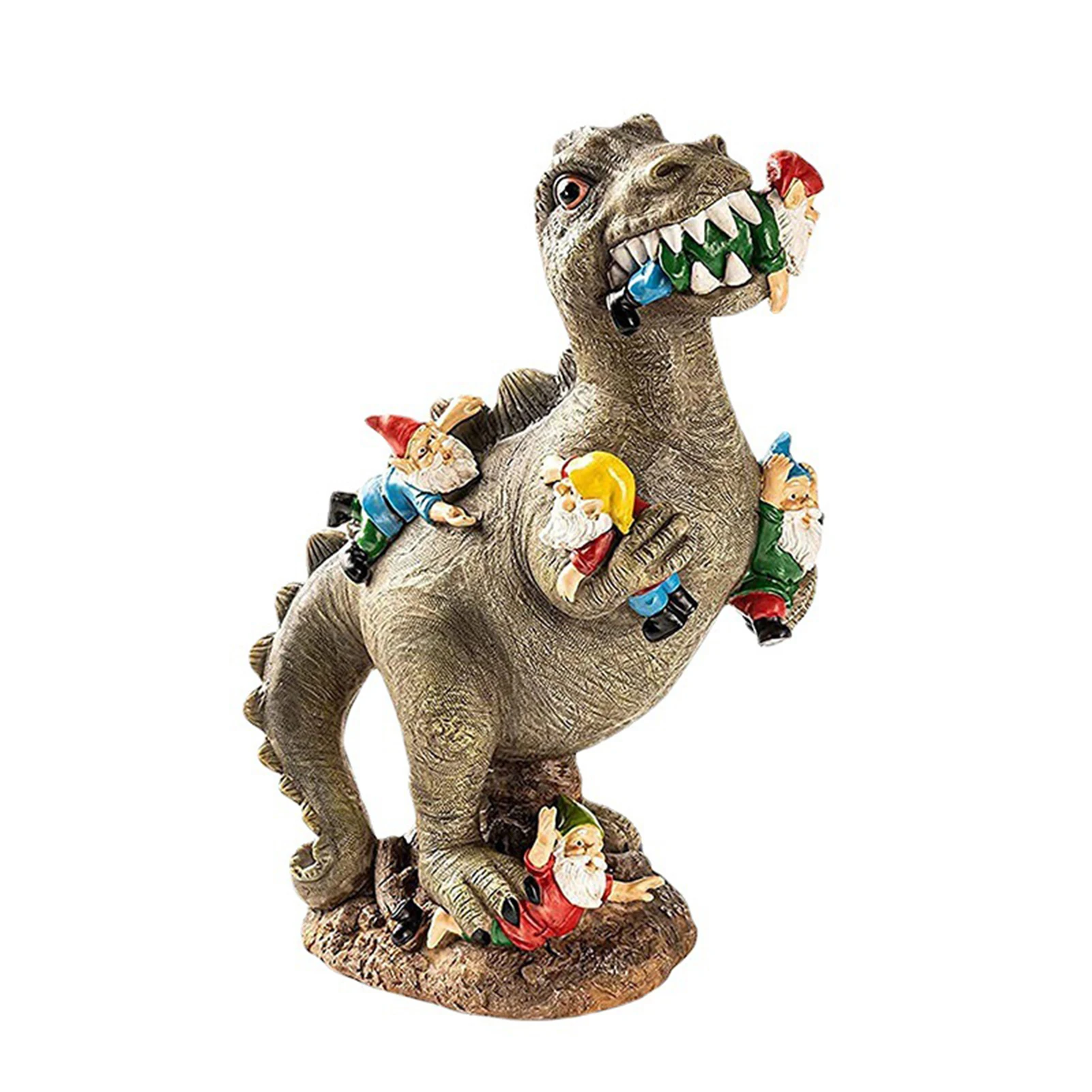 

Newly Gnome Massacre Garden Statue Creative Hilarious Indoor Outdoor Dinosaur Eating Gnome Orangutan Hugging Dwarf Ornament