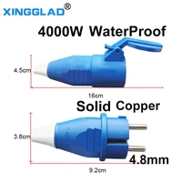 eu plug waterproof ip54 2 pin male female adapter extender cord 16a electronic connector schuko rewireable detachable socket