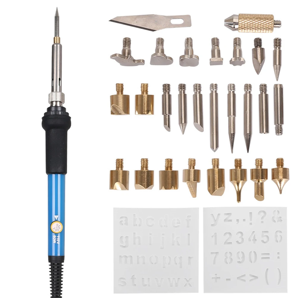 

28pcs Carving DIY Tools Stencil Blade Soldering Iron Lightweight Wood Burning Pen Crafts Easy Use Welding Kit Pyrography Tips
