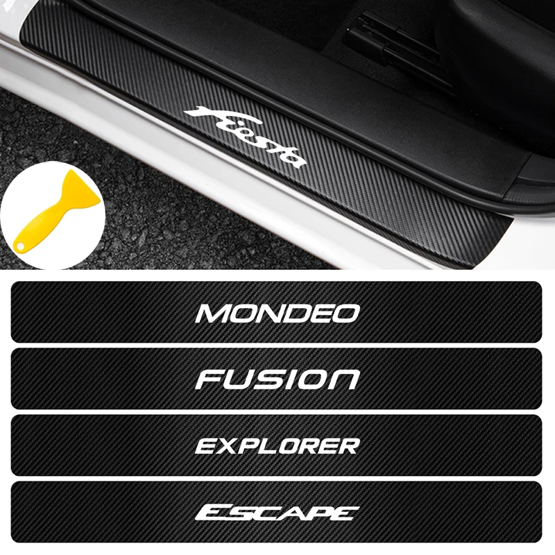 4 шт. защитные наклейки из углеродного волокна на пороги двери для Ford ST FOCUS 2 3 Mondeo
