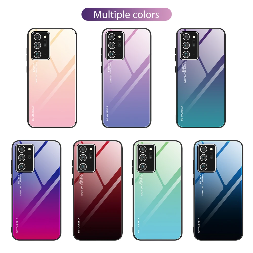 

For Samsung Galaxy Note 20 Ultra S20 fe S10 Note 10 Plus Lite A21 A51 A71 5G Case Back cover Glass coque Cover Phone Cases Funda