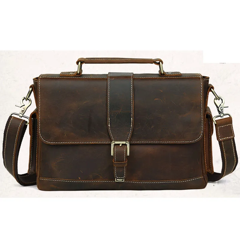 

Genuine Leather Business Men Briefcase Men's Handbags Office Laptop Bag Male Casual Shoulder Computer Messenger Bags