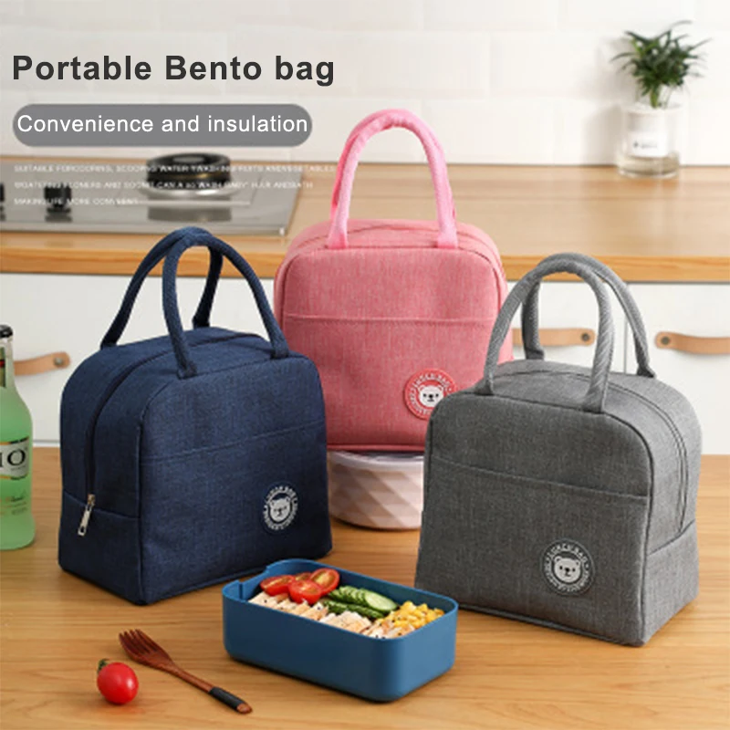 

1PCs Fresh Cooler Bags Waterproof Nylon Portable Zipper Thermal Oxford Lunch Bags For Women Convenient Lunch Box Tote Food Bags