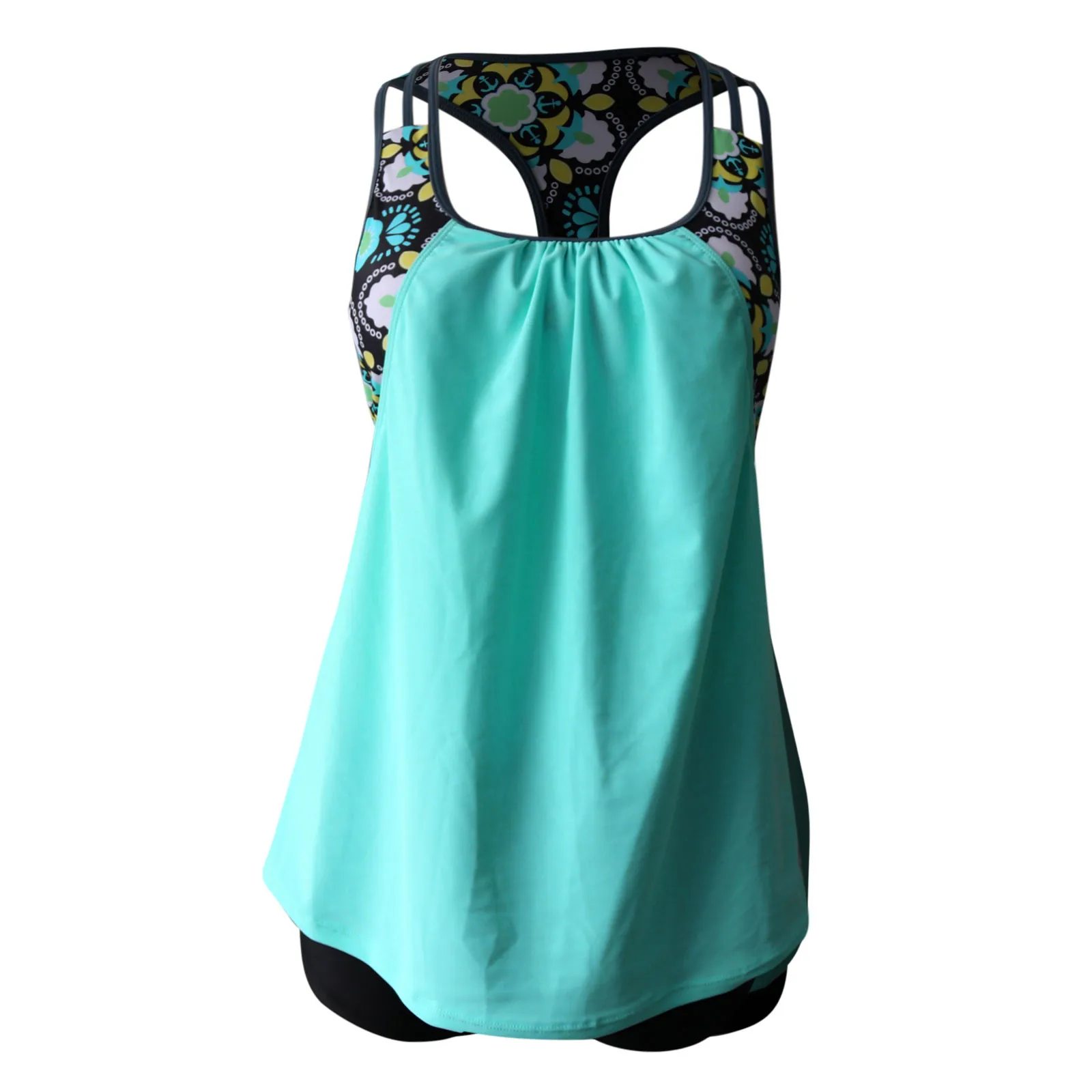 

Sexy High Breast Contrast Gradient Split Bikini Set Swimsuit Women's Swimwear 2021