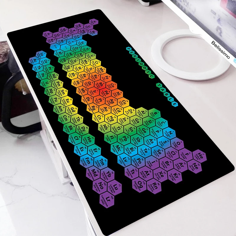 Mouse Pad Periodic Table Of Elements Mousepad Large Rubber 900X400 XXL Computer Desk Pad Anime Gaming Mause Pad Keyboard Pad Mat