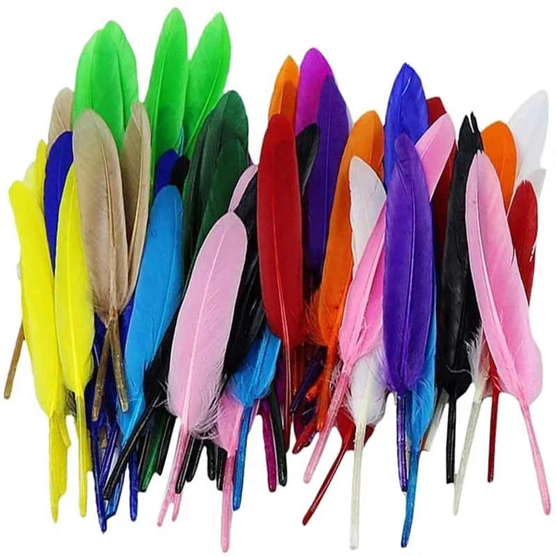 Горячая 20-100 шт./лот натуральный окрашенный утка Feathers10-15CM DIY Шлейфы для