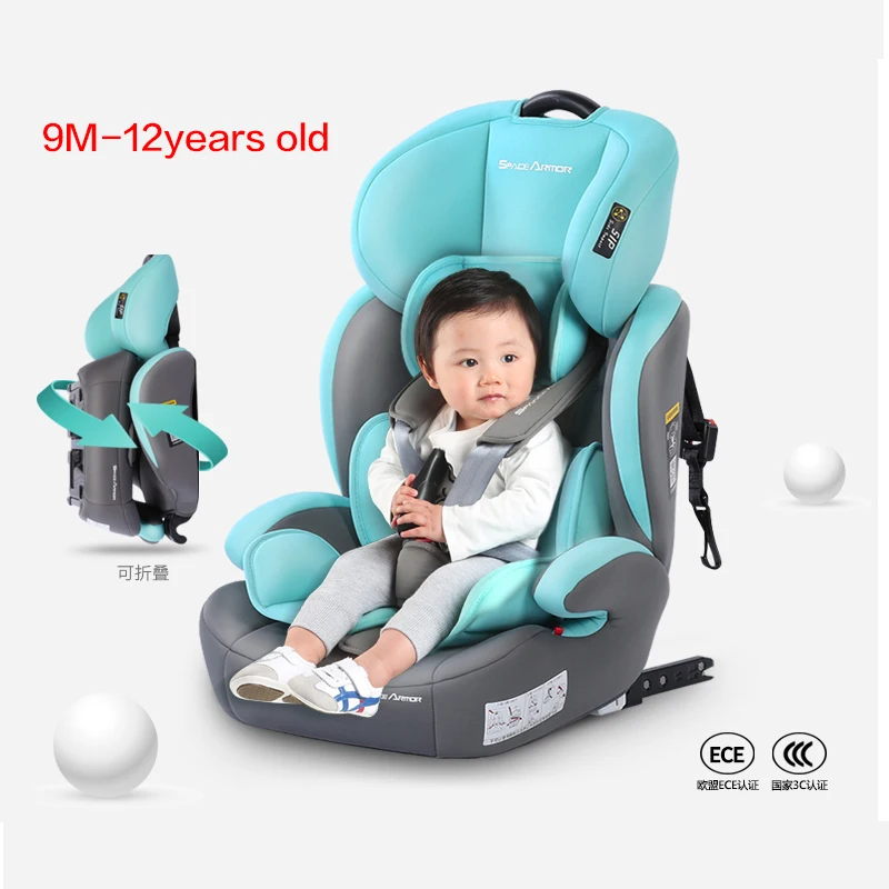 Portable Child Car Safety Seat Baby Booster Car Seat Isofix Latch Interface Infant Car Seat Baby Kids Seat For 9M-12 years old