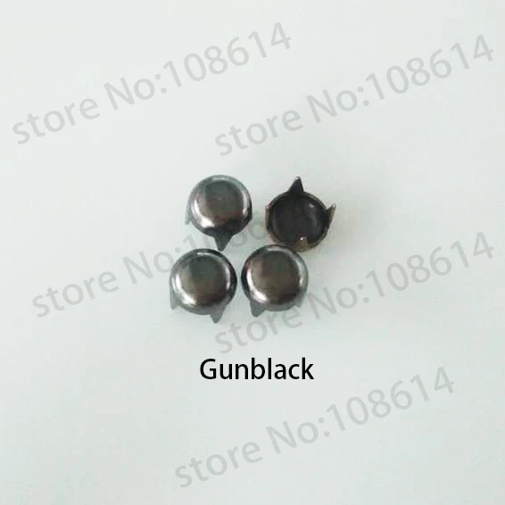 Купольная головка 4 когтя шпильки с штампами Серебро Золото gunblack бронза панк шип Заклепки Шпильки для кожаных ремесленных сумок одежда ремень - Цвет: Gunblack studs only