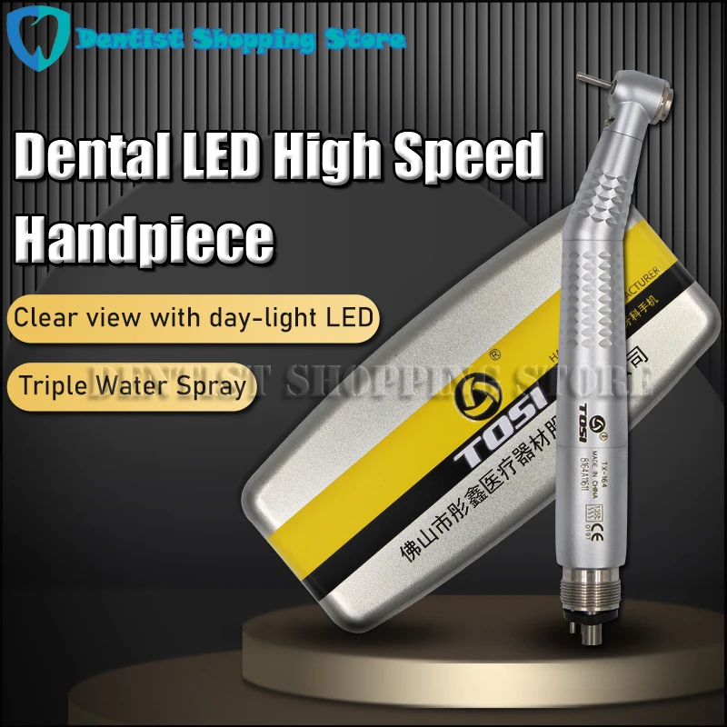 

TOSI FOSHAN original TX-164 High Speed Self-powered LED Torque Triple Water Air Turbine Handpiec Dentist Tool Handpiece DrillMed