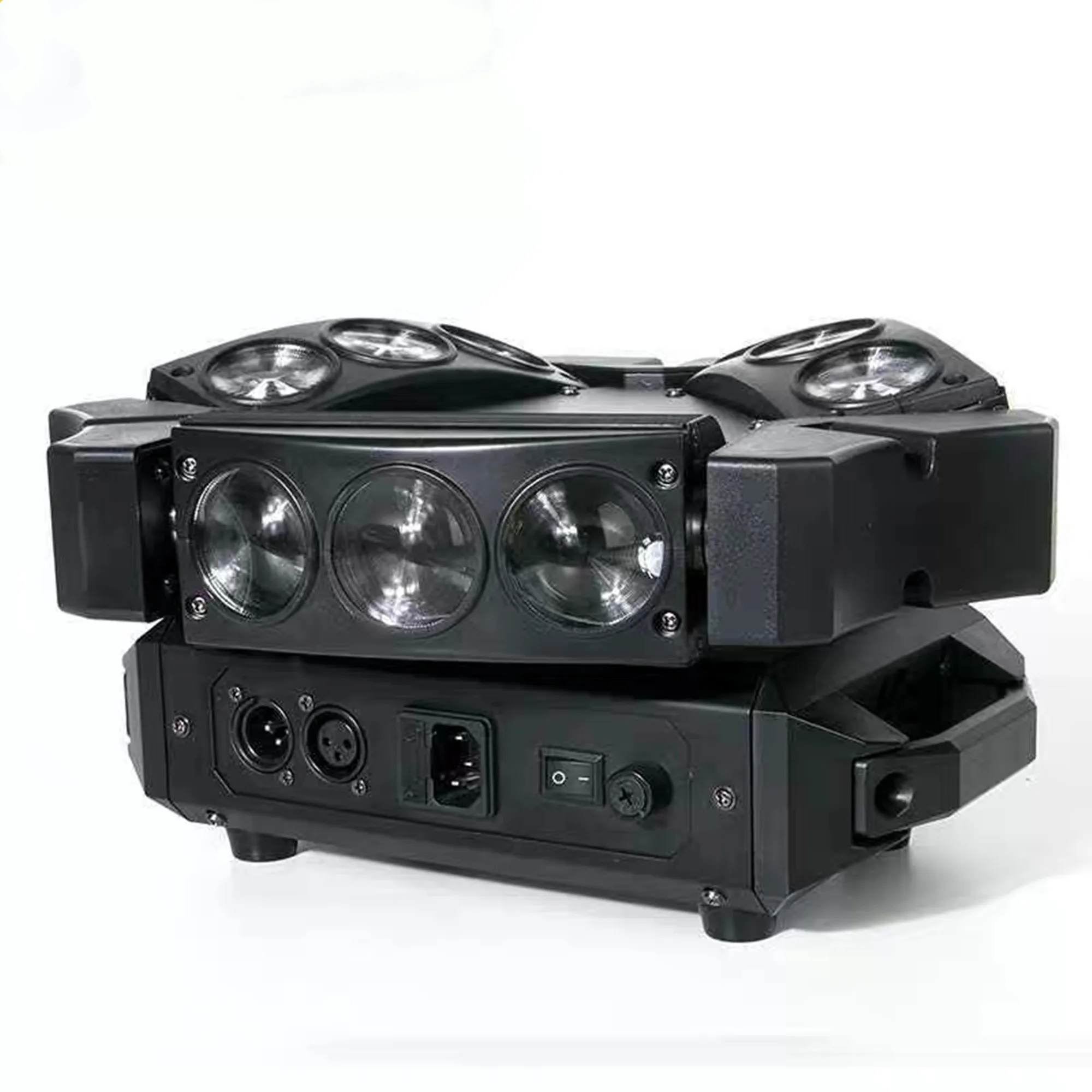 Светодиодная Подвижная головка паука с девятью глазами вращающийся лазерный луч