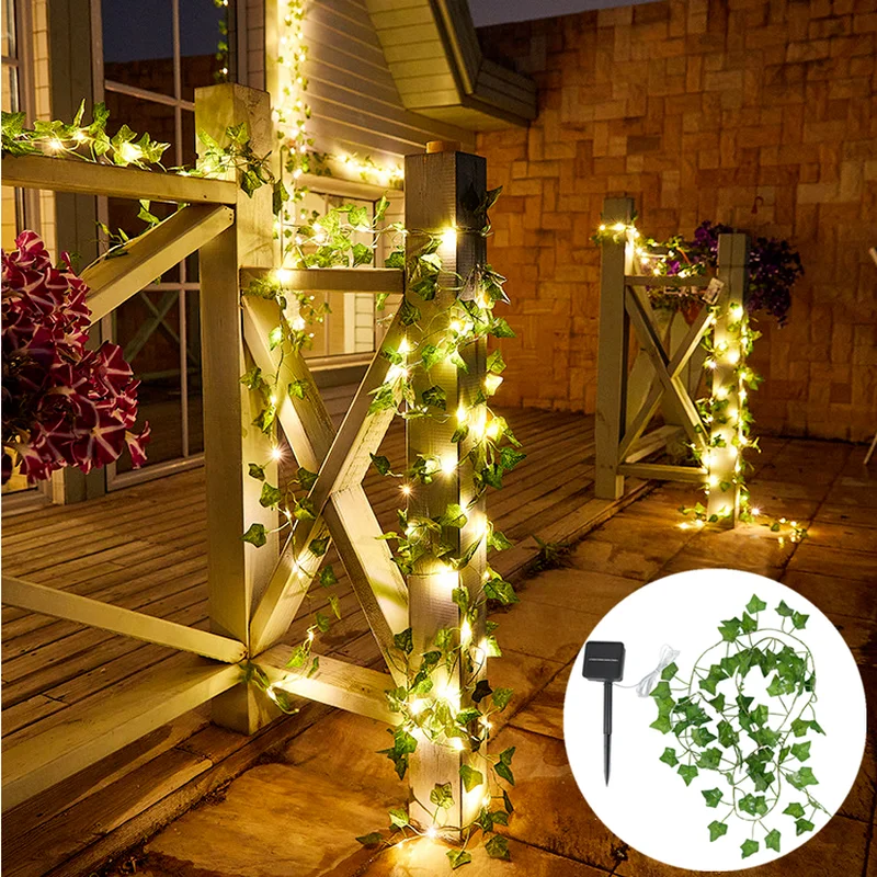 

Leaf Garland Fairy Light Decor LED Solar Ligh String Lights Wedding Party Decoration Waterproof Solar Lights for Garden Decor