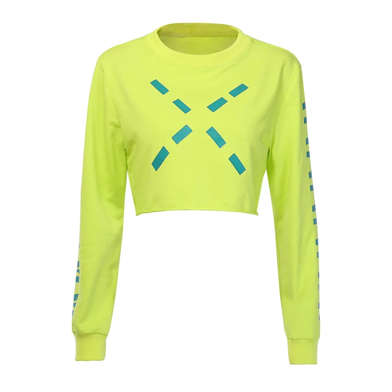 

Women Hoodie Sweatshirt Thin Short Coat Full Sleeve O Neck Casual Fitness Outwear for Girl Lady X Print Streetwear
