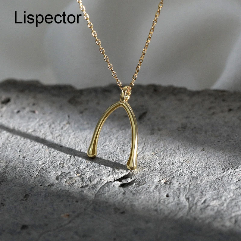 Женское простое корейское ожерелье Lispector из серебра 925 пробы с кулоном