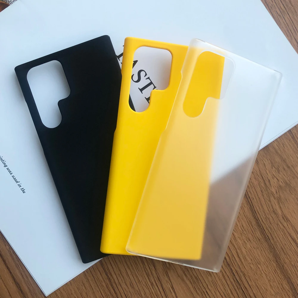

Simple Ultra-thin Matte Hard Phone Case For Samsung Galaxy S22 Ultra Plus Anti-fingerprint PC Back Case Cover