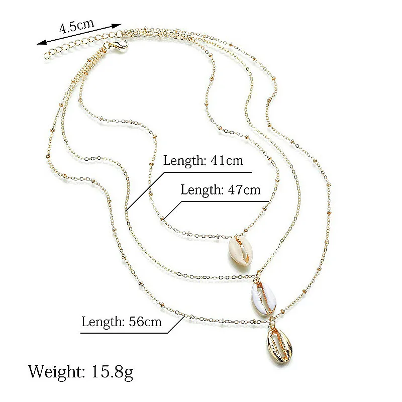 Модные Винтажные многослойное ожерелье с подвеской для женщин Оболочка золотого