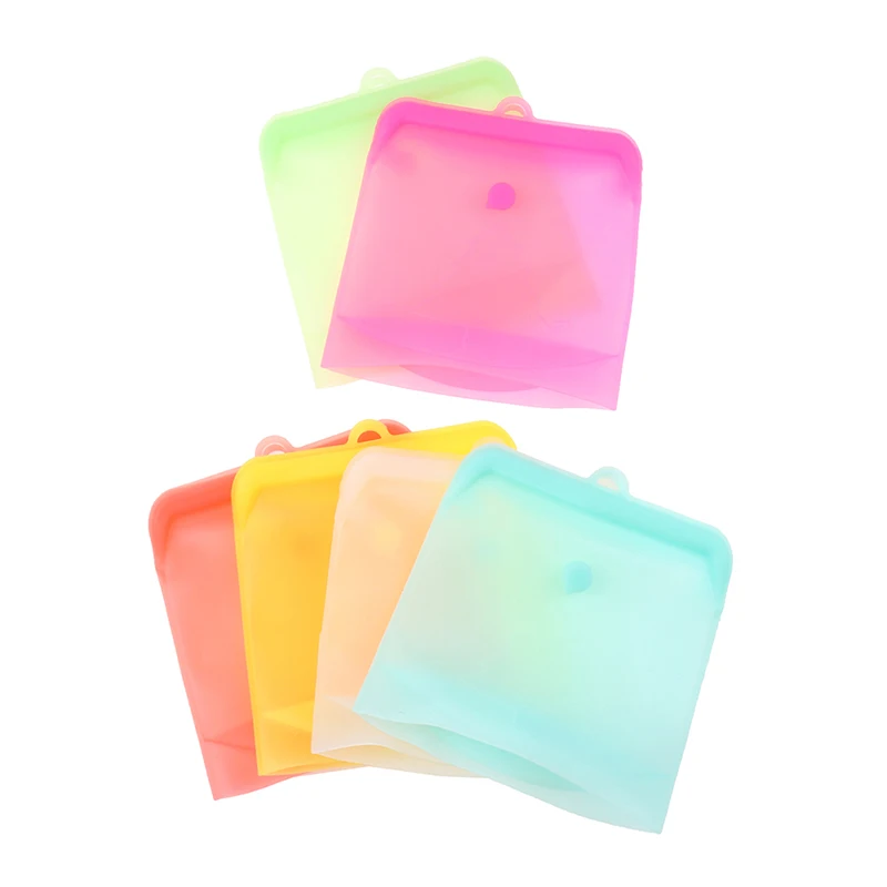 

Silicone Food Bag 500ml Leakproof Containers Reusable Fresh Bag Food Storage Bag Freezer Bag Snack