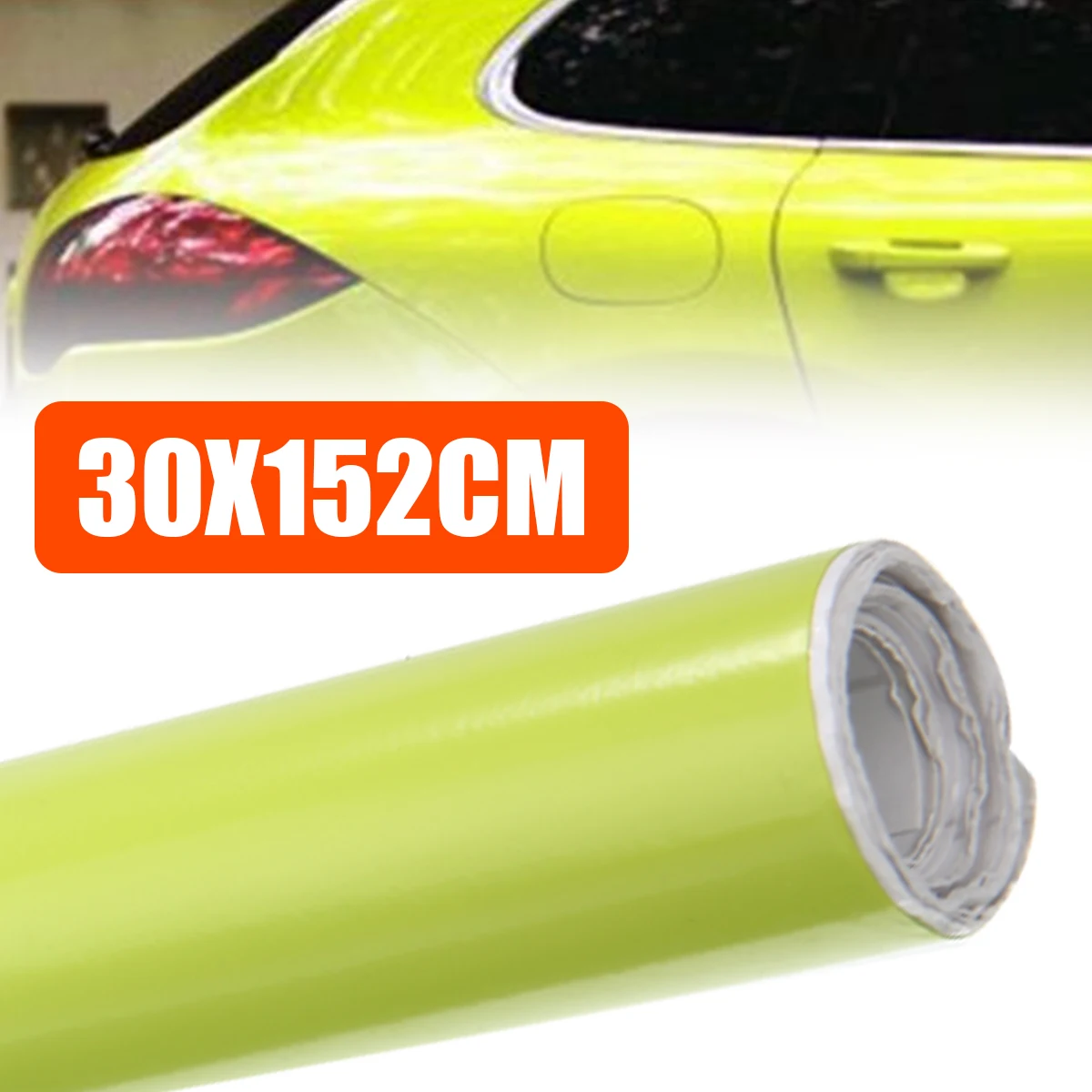 Неоново желтая Автомобильная виниловая пленка Mayitr 1 шт. 30x152 см без пузырьков