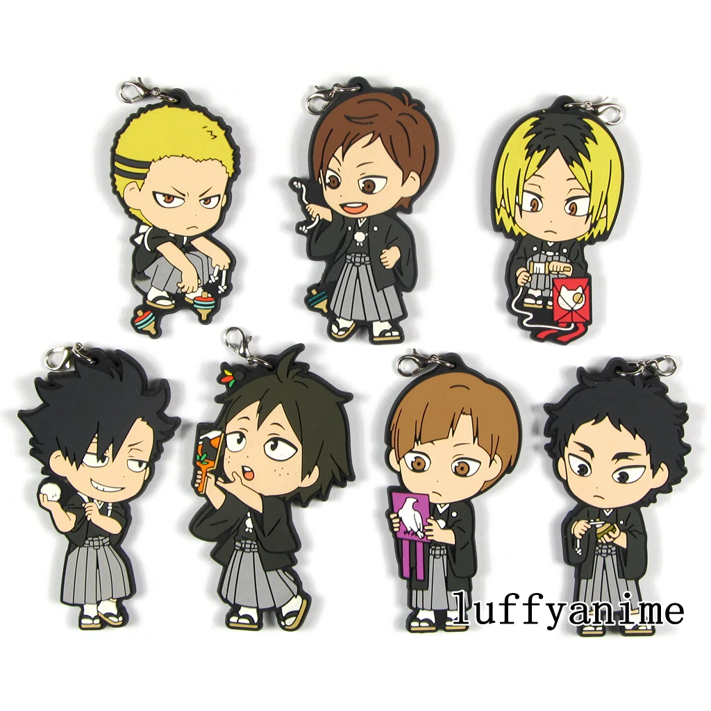 

Haikyuu! Резиновый кулон-талисман Kuroo Tetsurou Kozume Kenma Keiji аниме ремешки для мобильного телефона аксессуары очаровательный брелок