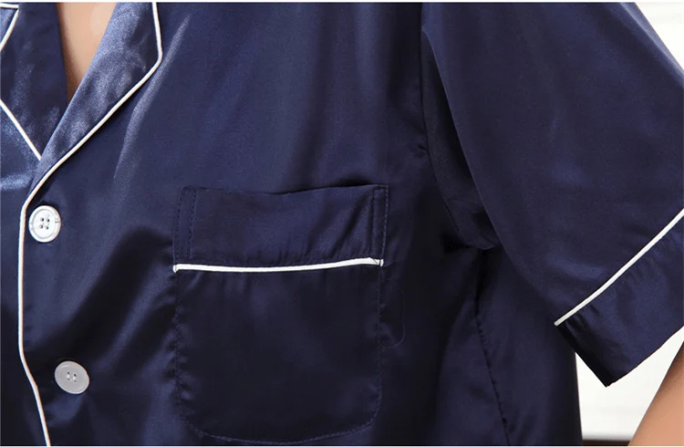 Мужская Ночная рубашка темно-синего цвета комплект из 2 предметов и штаны пижама