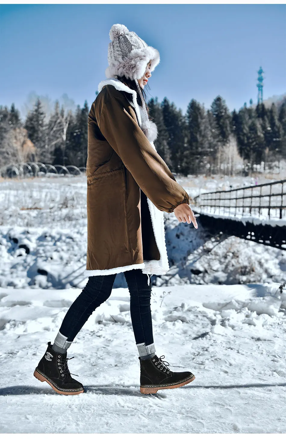 NKAVQI/женские ботинки; Зимние теплые плюшевые Ботинки martin; женские повседневные замшевые ботинки; женские ботильоны; мотоциклетные ботинки; mujer zapatos